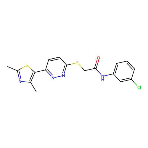 N-(3-chlorophenyl)-2-[6-(2,4-dimethyl-1,3-thiazol-5-yl)pyridazin-3-yl]sulfanylacetamide structure