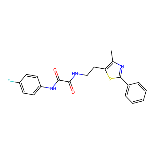 N1-(4-fluorophenyl)-N2-(2-(4-methyl-2-phenylthiazol-5-yl)ethyl)oxalamide structure
