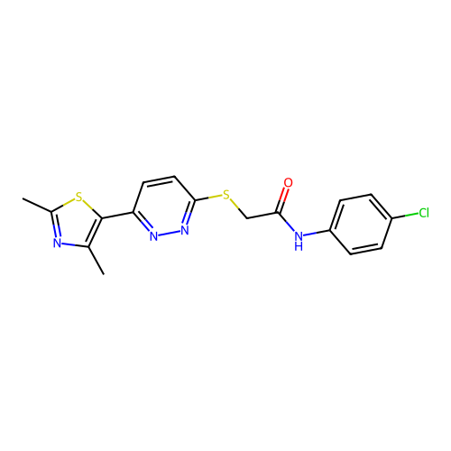 N-(4-chlorophenyl)-2-((6-(2,4-dimethylthiazol-5-yl)pyridazin-3-yl)thio)acetamide structure