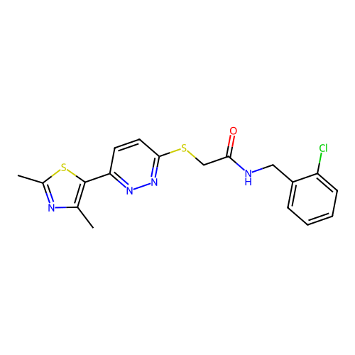 N-(2-chlorobenzyl)-2-((6-(2,4-dimethylthiazol-5-yl)pyridazin-3-yl)thio)acetamide structure