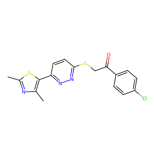 1-(4-Chlorophenyl)-2-((6-(2,4-dimethylthiazol-5-yl)pyridazin-3-yl)thio)ethanone structure