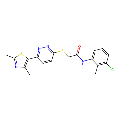 N-(3-chloro-2-methylphenyl)-2-{[6-(2,4-dimethyl-1,3-thiazol-5-yl)pyridazin-3-yl]sulfanyl}acetamide structure