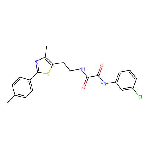 N1-(3-chlorophenyl)-N2-(2-(4-methyl-2-(p-tolyl)thiazol-5-yl)ethyl)oxalamide structure