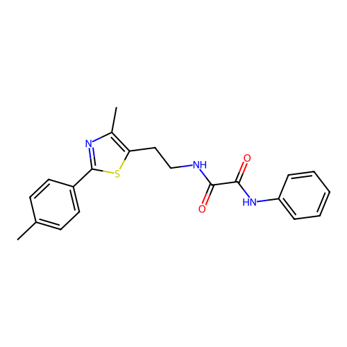 N-{2-[4-methyl-2-(4-methylphenyl)-1,3-thiazol-5-yl]ethyl}-N'-phenylethanediamide structure