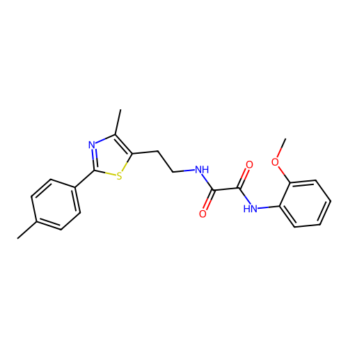 N1-(2-methoxyphenyl)-N2-(2-(4-methyl-2-(p-tolyl)thiazol-5-yl)ethyl)oxalamide structure