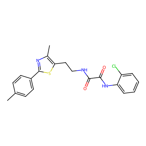 N1-(2-chlorophenyl)-N2-(2-(4-methyl-2-(p-tolyl)thiazol-5-yl)ethyl)oxalamide structure