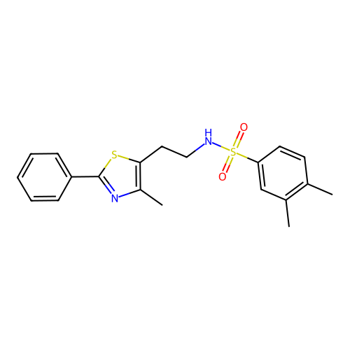 3,4-dimethyl-N-[2-(4-methyl-2-phenyl-1,3-thiazol-5-yl)ethyl]benzenesulfonamide structure