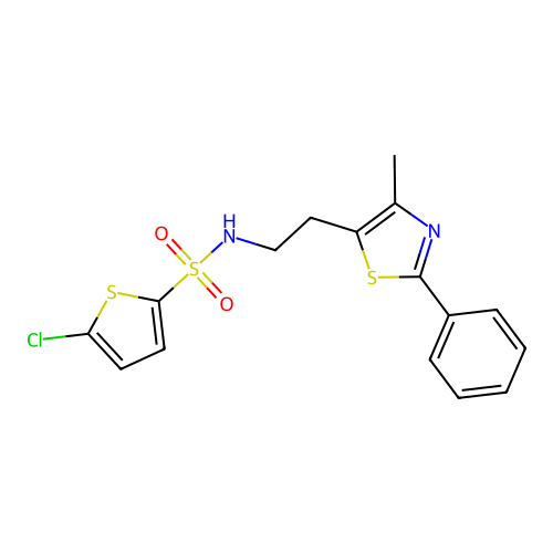 5-chloro-N-[2-(4-methyl-2-phenyl-1,3-thiazol-5-yl)ethyl]thiophene-2-sulfonamide structure