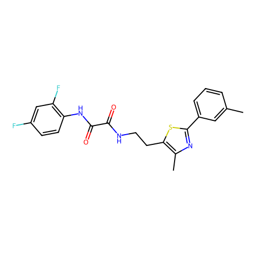 N1-(2,4-difluorophenyl)-N2-(2-(4-methyl-2-(m-tolyl)thiazol-5-yl)ethyl)oxalamide structure