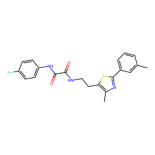 N1-(4-fluorophenyl)-N2-(2-(4-methyl-2-(m-tolyl)thiazol-5-yl)ethyl)oxalamide structure