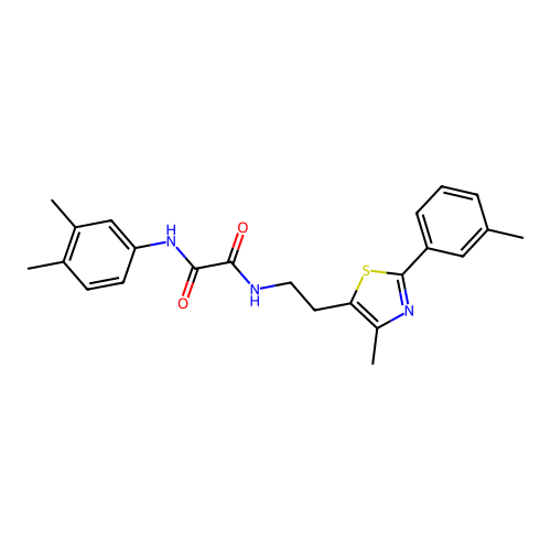 N1-(3,4-dimethylphenyl)-N2-(2-(4-methyl-2-(m-tolyl)thiazol-5-yl)ethyl)oxalamide structure