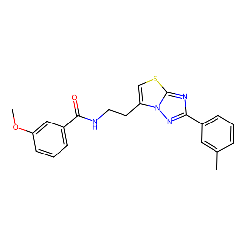3-methoxy-N-(2-(2-(m-tolyl)thiazolo[3,2-b][1,2,4]triazol-6-yl)ethyl)benzamide structure