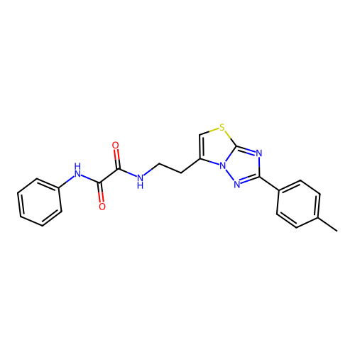 N1-phenyl-N2-(2-(2-(p-tolyl)thiazolo[3,2-b][1,2,4]triazol-6-yl)ethyl)oxalamide structure