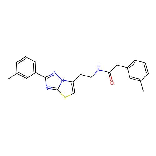 2-(m-tolyl)-N-(2-(2-(m-tolyl)thiazolo[3,2-b][1,2,4]triazol-6-yl)ethyl)acetamide structure
