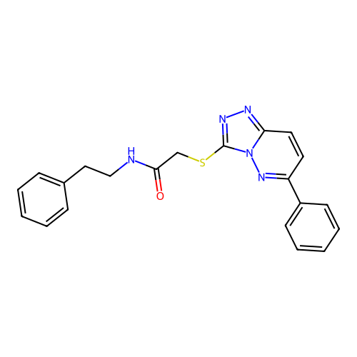 N-phenethyl-2-((6-phenyl-[1,2,4]triazolo[4,3-b]pyridazin-3-yl)thio)acetamide structure
