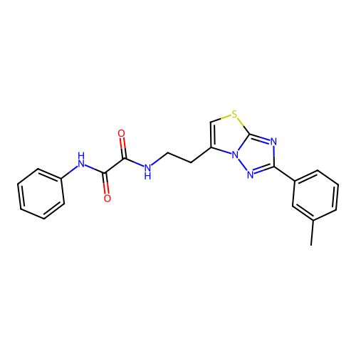 N1-phenyl-N2-(2-(2-(m-tolyl)thiazolo[3,2-b][1,2,4]triazol-6-yl)ethyl)oxalamide structure