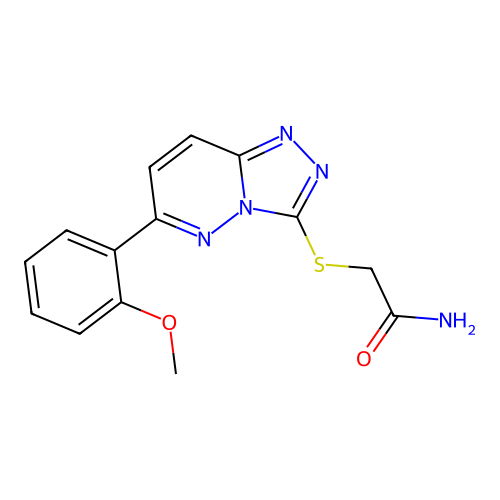 2-((6-(2-Methoxyphenyl)-[1,2,4]triazolo[4,3-b]pyridazin-3-yl)thio)acetamide structure