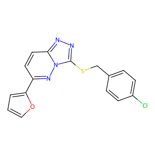 3-((4-Chlorobenzyl)thio)-6-(furan-2-yl)-[1,2,4]triazolo[4,3-b]pyridazine structure