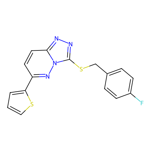 3-((4-Fluorobenzyl)thio)-6-(thiophen-2-yl)-[1,2,4]triazolo[4,3-b]pyridazine structure