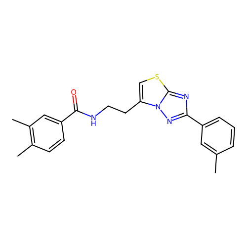 3,4-dimethyl-N-(2-(2-(m-tolyl)thiazolo[3,2-b][1,2,4]triazol-6-yl)ethyl)benzamide structure