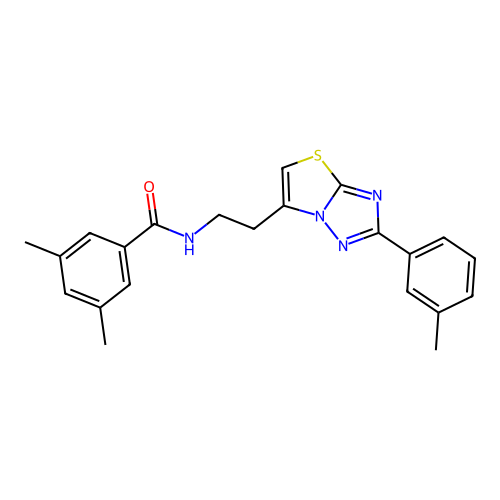 3,5-dimethyl-N-(2-(2-(m-tolyl)thiazolo[3,2-b][1,2,4]triazol-6-yl)ethyl)benzamide structure