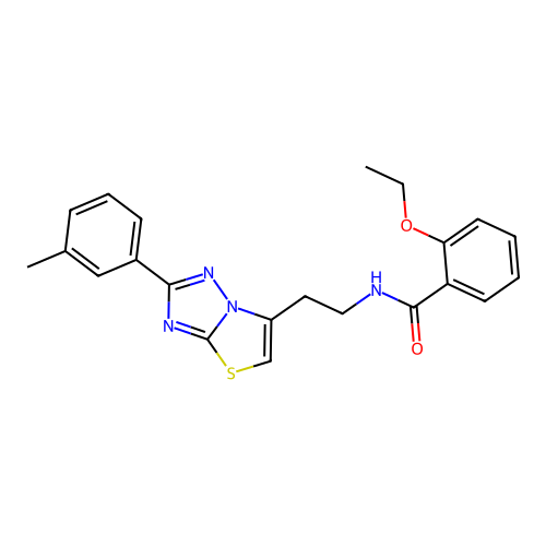 2-ethoxy-N-(2-(2-(m-tolyl)thiazolo[3,2-b][1,2,4]triazol-6-yl)ethyl)benzamide structure