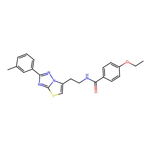 4-ethoxy-N-(2-(2-(m-tolyl)thiazolo[3,2-b][1,2,4]triazol-6-yl)ethyl)benzamide structure