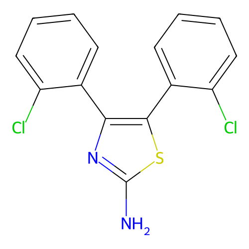 Bis(2-chlorophenyl)-1,3-thiazol-2-amine structure