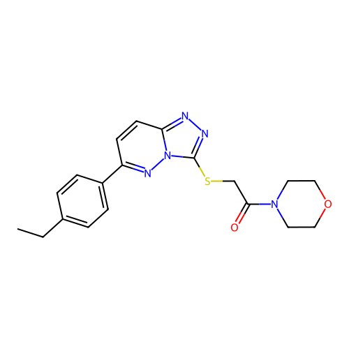 2-{[6-(4-ethylphenyl)-[1,2,4]triazolo[4,3-b]pyridazin-3-yl]sulfanyl}-1-(morpholin-4-yl)ethan-1-one structure
