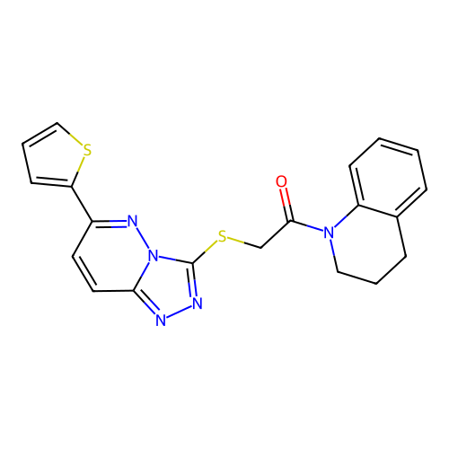 1-(1,2,3,4-tetrahydroquinolin-1-yl)-2-{[6-(thiophen-2-yl)-[1,2,4]triazolo[4,3-b]pyridazin-3-yl]sulfanyl}ethan-1-one structure