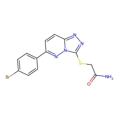 2-((6-(4-Bromophenyl)-[1,2,4]triazolo[4,3-b]pyridazin-3-yl)thio)acetamide structure