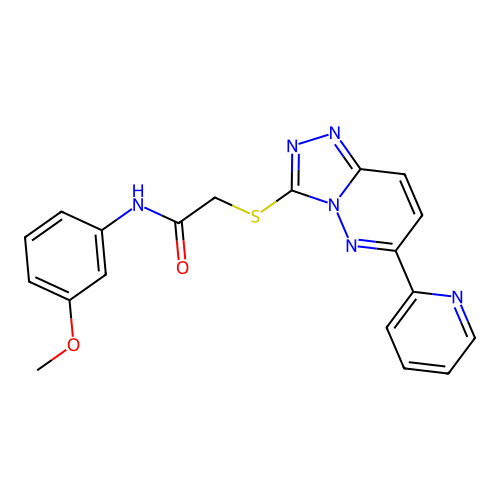 N-(3-methoxyphenyl)-2-((6-(pyridin-2-yl)-[1,2,4]triazolo[4,3-b]pyridazin-3-yl)thio)acetamide structure