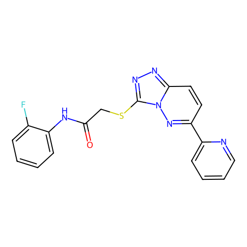 N-(2-fluorophenyl)-2-{[6-(pyridin-2-yl)-[1,2,4]triazolo[4,3-b]pyridazin-3-yl]sulfanyl}acetamide structure