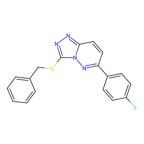 3-Benzylsulfanyl-6-(4-fluorophenyl)-[1,2,4]triazolo[4,3-b]pyridazine structure