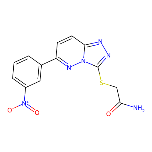 2-((6-(3-Nitrophenyl)-[1,2,4]triazolo[4,3-b]pyridazin-3-yl)thio)acetamide structure