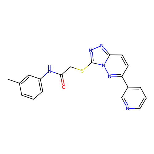 2-((6-(pyridin-3-yl)-[1,2,4]triazolo[4,3-b]pyridazin-3-yl)thio)-N-(m-tolyl)acetamide structure