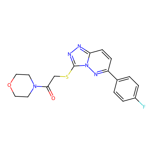 2-{[6-(4-fluorophenyl)-[1,2,4]triazolo[4,3-b]pyridazin-3-yl]sulfanyl}-1-(morpholin-4-yl)ethan-1-one structure