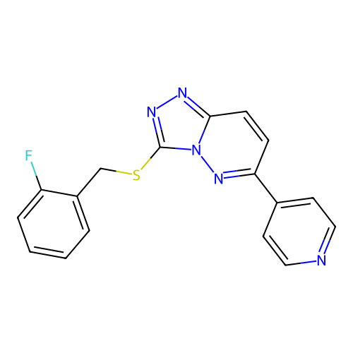 3-[(2-fluorophenyl)methylsulfanyl]-6-pyridin-4-yl-[1,2,4]triazolo[4,3-b]pyridazine structure