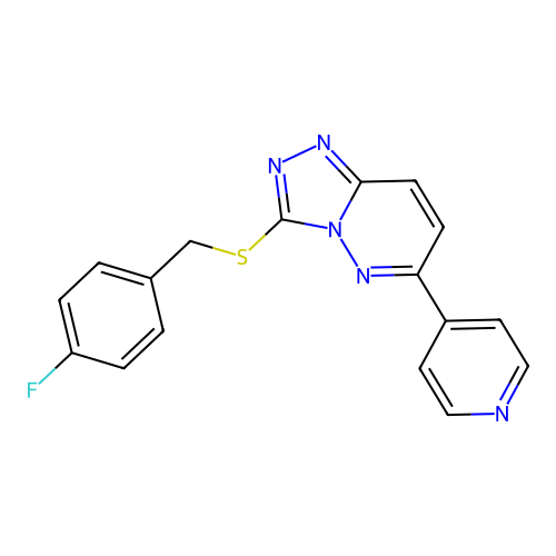 3-[(4-Fluorophenyl)methylthio]-6-pyridin-4-yl-[1,2,4]triazolo[4,3-b]pyridazine structure