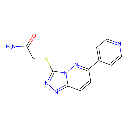 2-((6-(Pyridin-4-yl)-[1,2,4]triazolo[4,3-b]pyridazin-3-yl)thio)acetamide structure