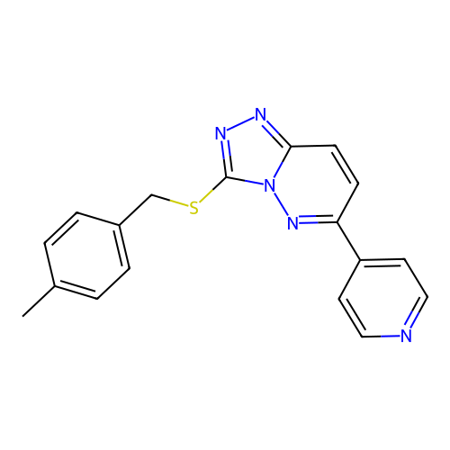 3-[(4-methylphenyl)methylsulfanyl]-6-pyridin-4-yl-[1,2,4]triazolo[4,3-b]pyridazine structure