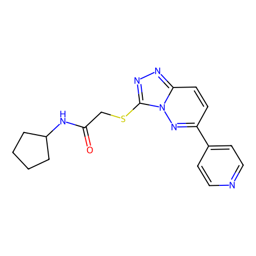 N-cyclopentyl-2-{[6-(pyridin-4-yl)-[1,2,4]triazolo[4,3-b]pyridazin-3-yl]sulfanyl}acetamide structure