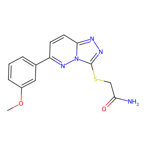 2-((6-(3-Methoxyphenyl)-[1,2,4]triazolo[4,3-b]pyridazin-3-yl)thio)acetamide structure