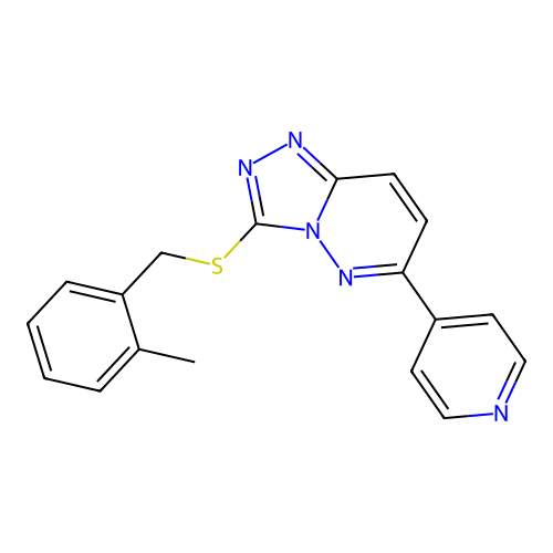 3-[(2-methylphenyl)methylsulfanyl]-6-pyridin-4-yl-[1,2,4]triazolo[4,3-b]pyridazine structure