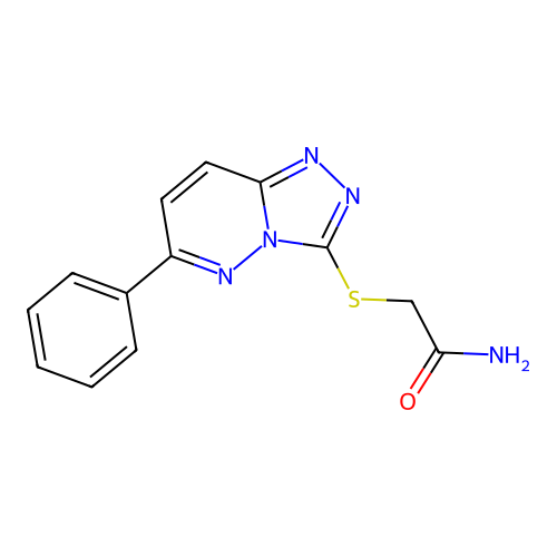 2-((6-Phenyl-[1,2,4]triazolo[4,3-b]pyridazin-3-yl)thio)acetamide structure
