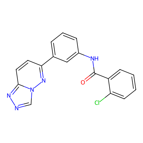 2-chloro-N-(3-{[1,2,4]triazolo[4,3-b]pyridazin-6-yl}phenyl)benzamide structure