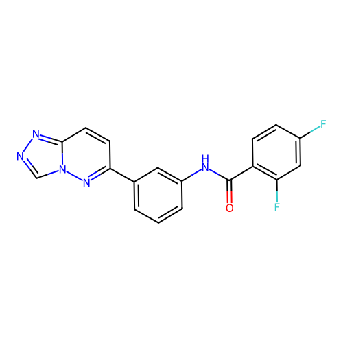 2,4-difluoro-N-(3-{[1,2,4]triazolo[4,3-b]pyridazin-6-yl}phenyl)benzamide structure
