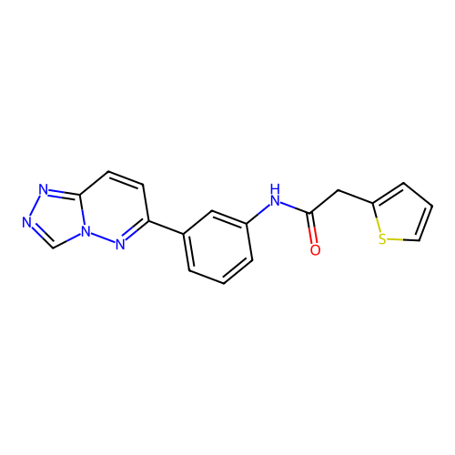 2-thiophen-2-yl-N-[3-([1,2,4]triazolo[4,3-b]pyridazin-6-yl)phenyl]acetamide structure