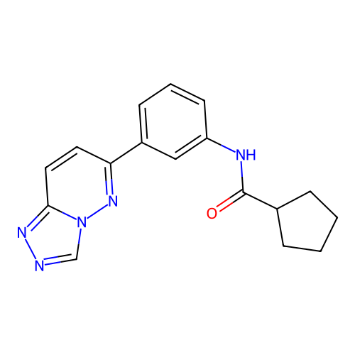 N-(3-{[1,2,4]triazolo[4,3-b]pyridazin-6-yl}phenyl)cyclopentanecarboxamide structure