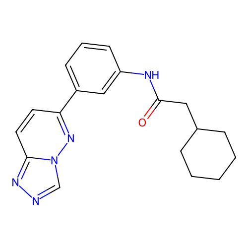 2-cyclohexyl-N-(3-{[1,2,4]triazolo[4,3-b]pyridazin-6-yl}phenyl)acetamide structure